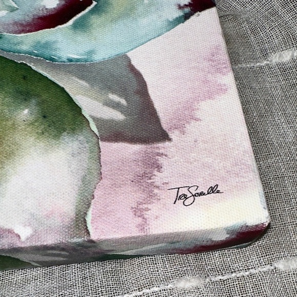 Tre Sorelle Studios "Succulent Watercolor 11" Art Print 11" Stretched Canvas EUC - Picture 7 of 7